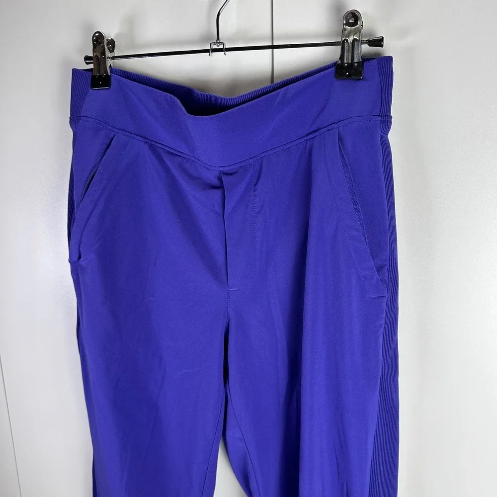 Athleta Womens 0/P Purple Jogger Pants Elastic Waist Ribbed‎ Detail Athleisure